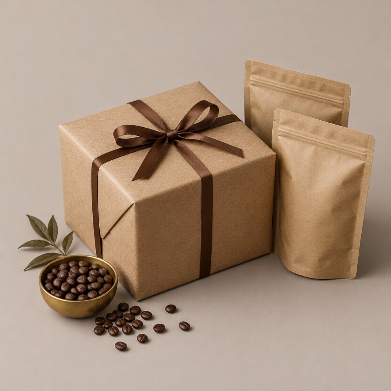 Wrapped coffee gift box